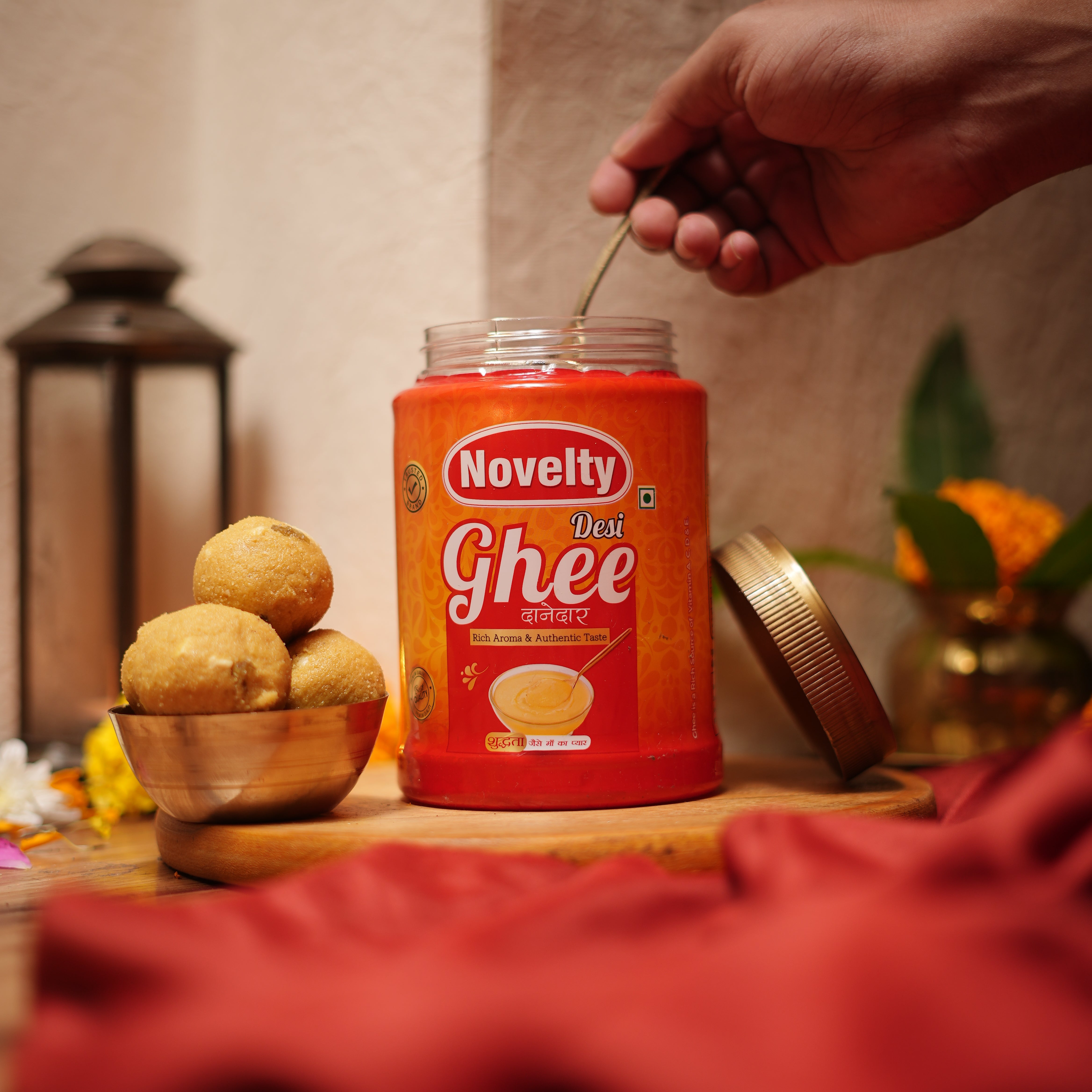 Organic Buffalo Ghee, Hygienically Churned, Curd to Ghee, Creamy & Deep Flavor,500ml, 1L