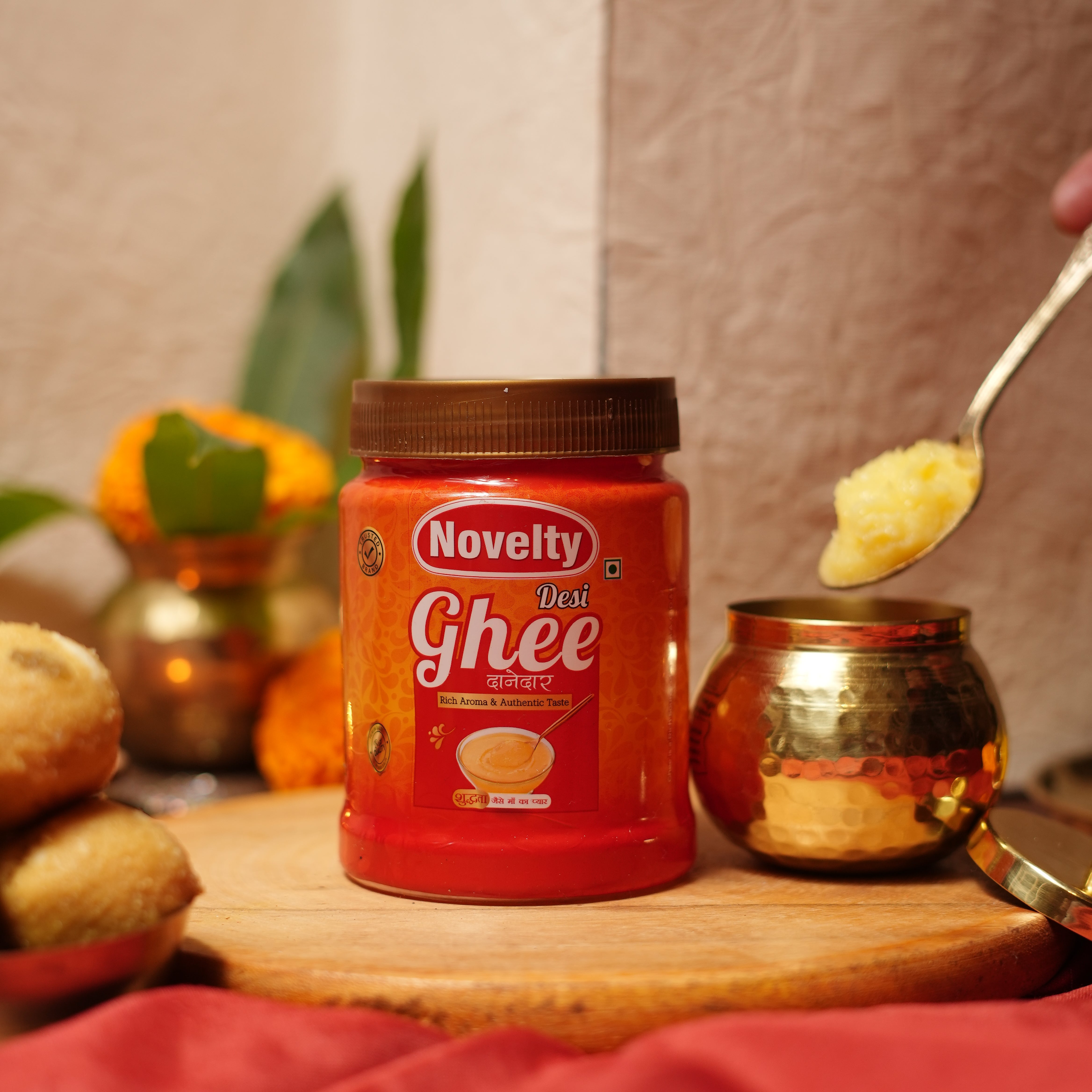 500ml Pure Buffalo Ghee, Bilona Made, Hand-Churned Curd to Ghee, Creamy & Deep Flavor