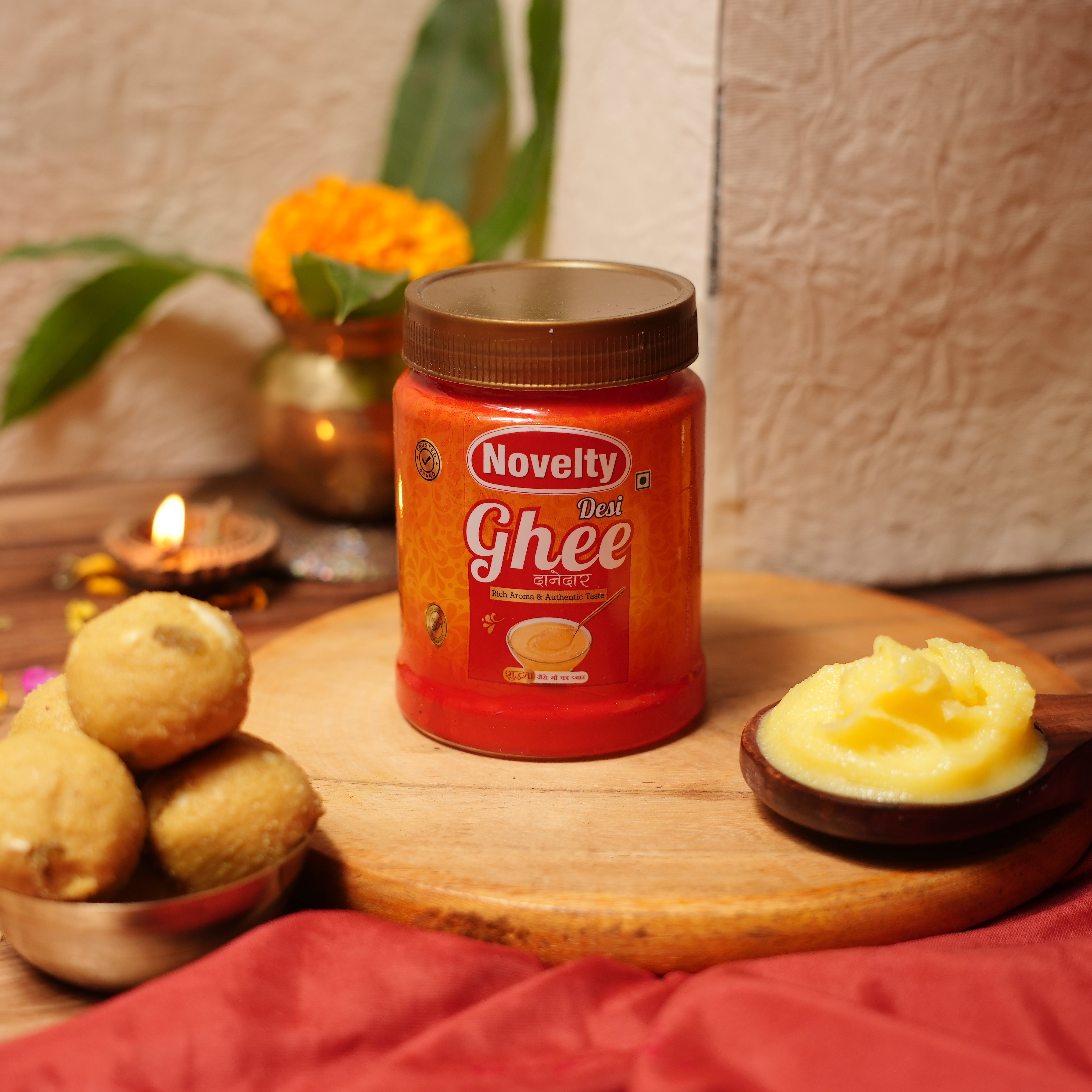 500ml Pure Buffalo Ghee, Bilona Made, Hand-Churned Curd to Ghee, Creamy & Deep Flavor