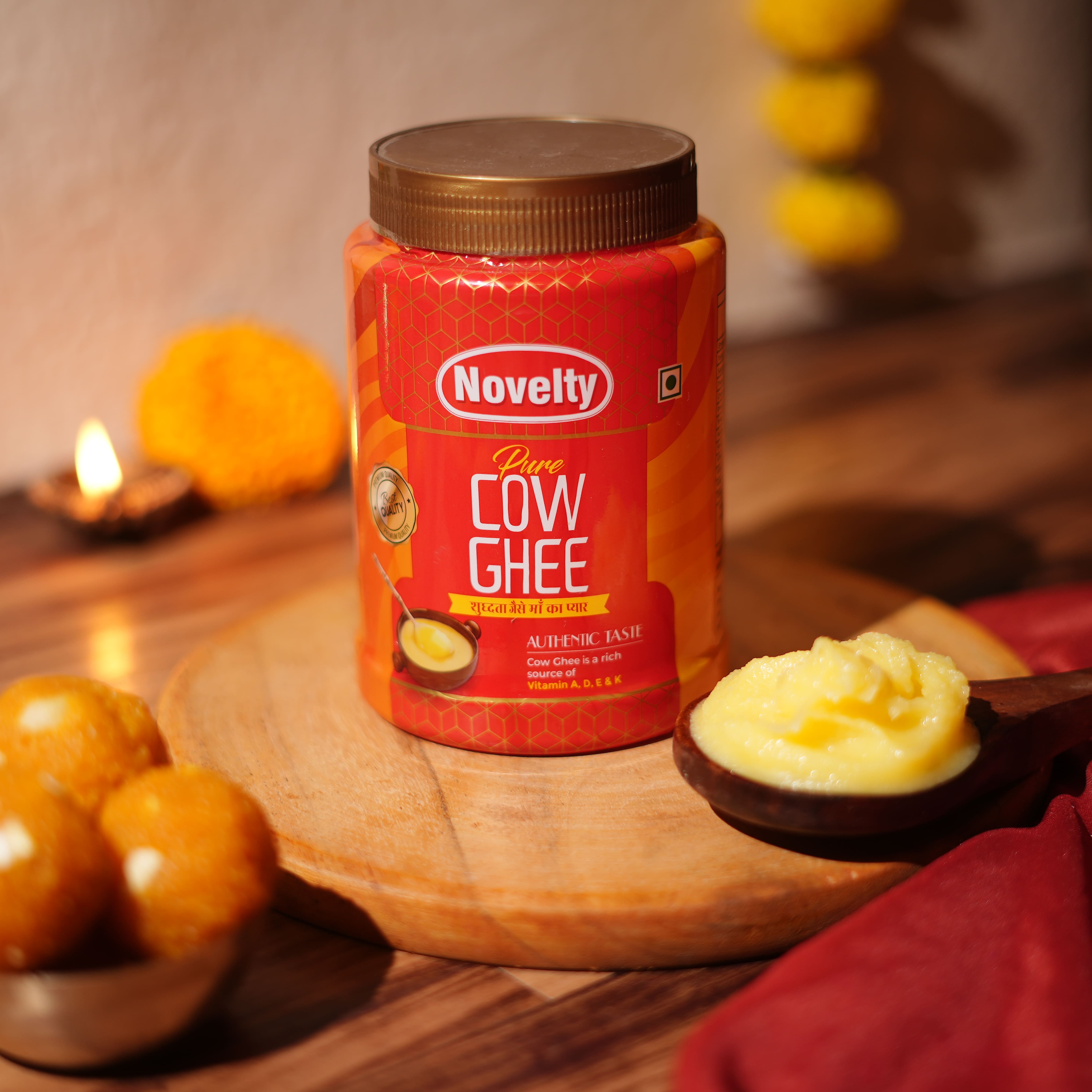 Bilona Cow Ghee 1L, Hand-Churned,  Curd to Ghee, From the Land of Lord Krishna