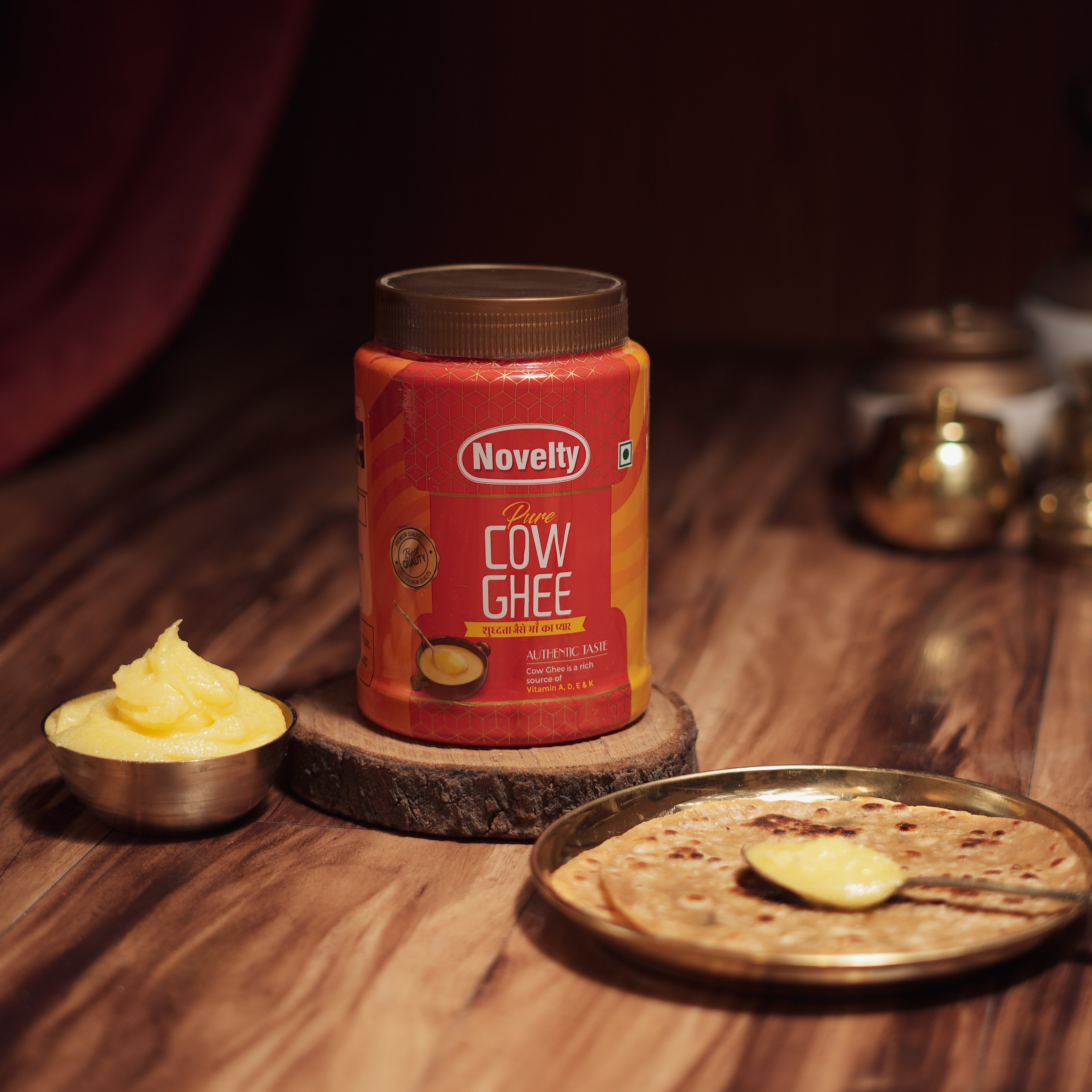 Ayurvedic Cow Ghee, Hygienically Churned , Curd to Ghee, Packed with Vitamins A, D, E & K, 500ml ,1L