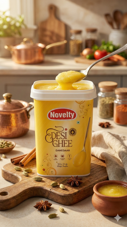 Ayurvedic Cow Ghee 5L, Hygienically Churned, Traditional Curd-to-Ghee Process, Rich in Natural Vitamins A, D, E & K.