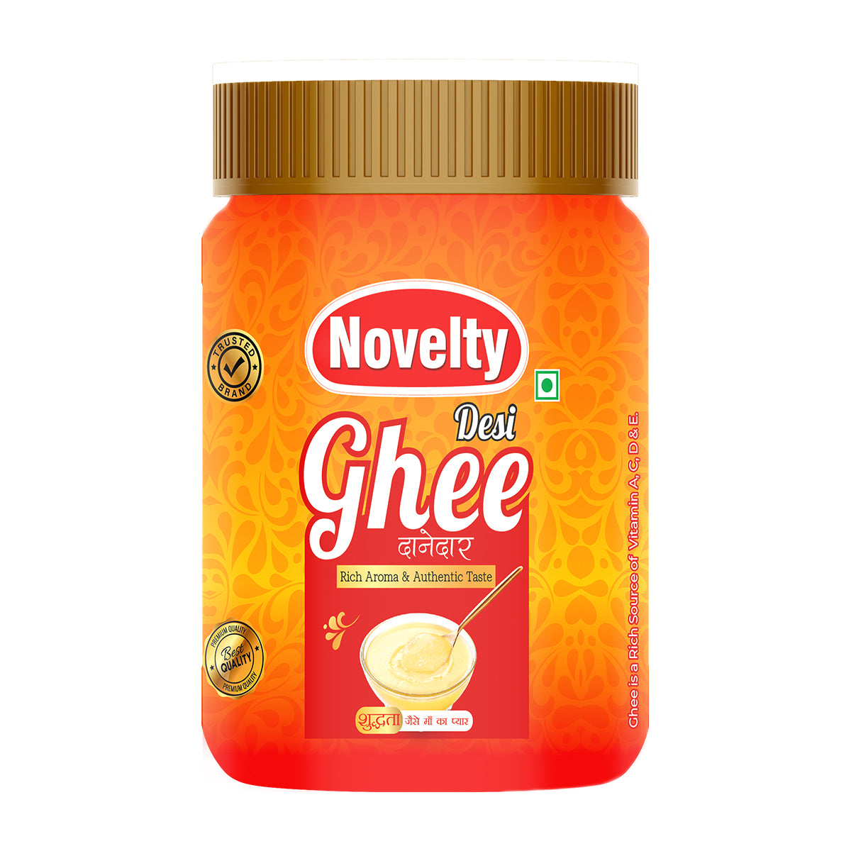 Novelty 250gm Desi Ghee Jar - 100% Pure & Natural | Pure Desi Ghee 250gm for Cooking and Health