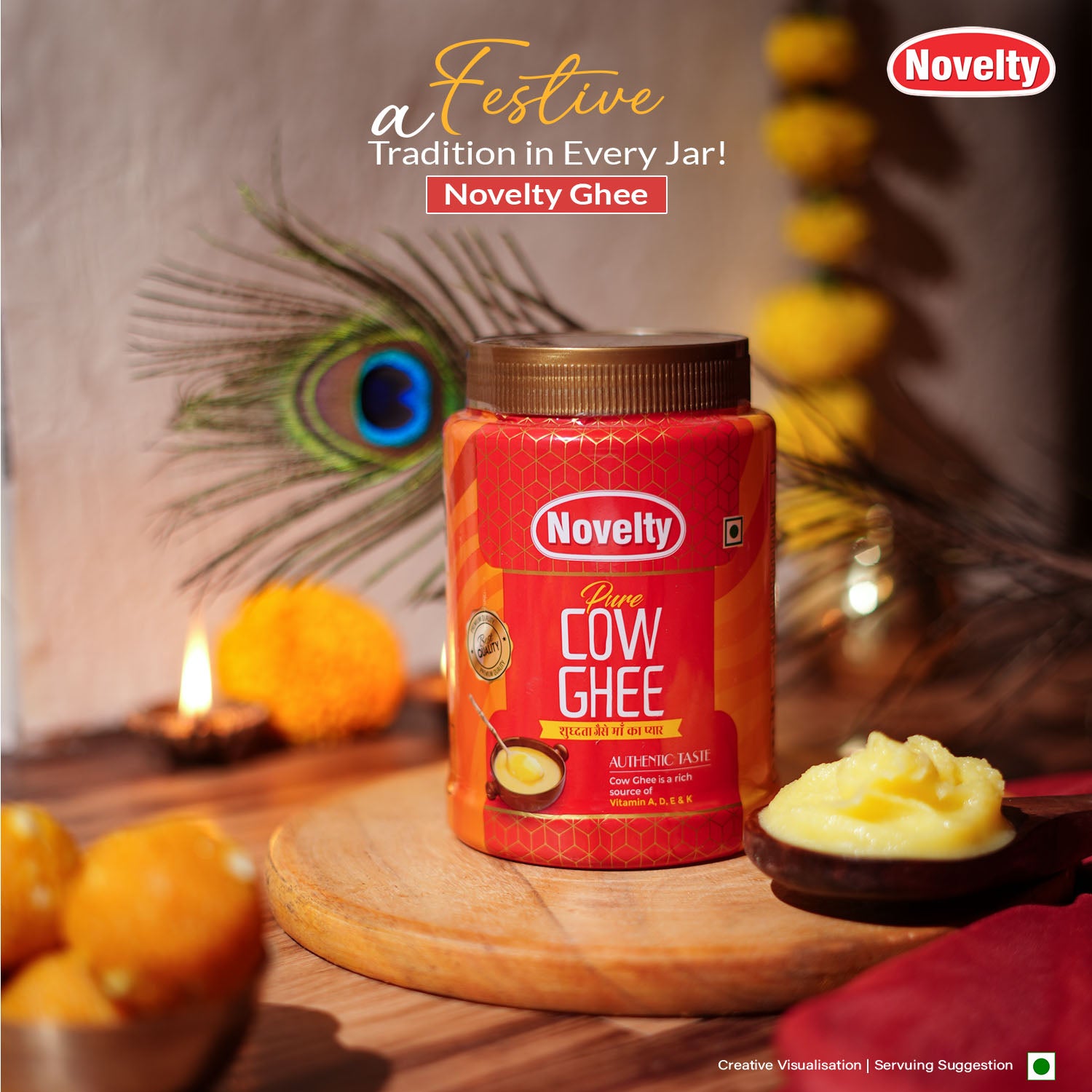 Bilona Cow Ghee 1L, Hand-Churned,  Curd to Ghee, From the Land of Lord Krishna